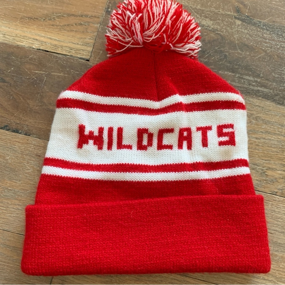 Wildcat Logo Red Knit Pom Pom Winter Hat